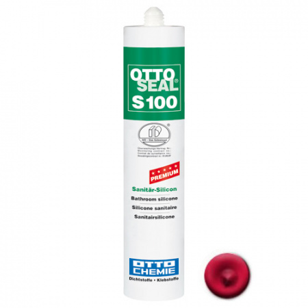 Профессиональный универсальный силиконовый герметик OTTOSEAL S100 PREMIUM С35 (огненно-красный), 300мл