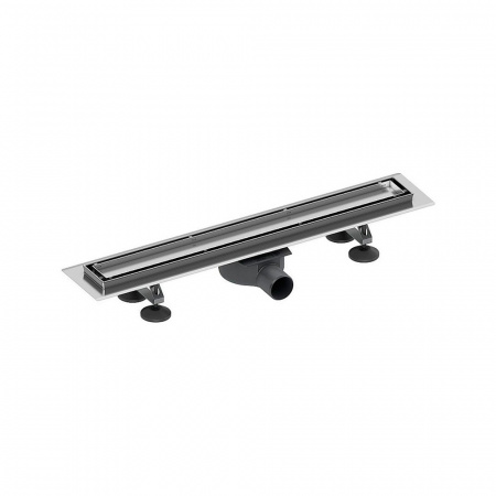 Комплект TECE TECElinus для монтажа дренажного канала 2 в 1 с основой для плитки tile и матовой решеткой steel Хром матовый 15103090