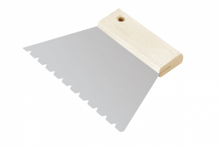 Шпатель нержавеющий трапецевидный 150 мм, зуб 10х10 COMENSAL