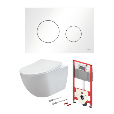 TECE Комплект с панелью смыва TECEloop 2.0 белая матовая и унитазом CREAVIT FREE Белый матовый 1000103