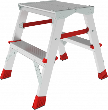 Профессиональная двухсторонняя анодированная стремянка с площадкой 350×260 мм NV3121А артикул 3121202A