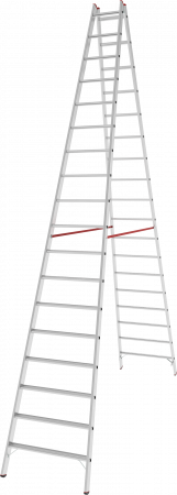 Индустриальная двухсторонняя алюминиевая стремянка с развальцованными ступенями NV5120 артикул 5120218