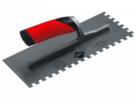 Гребёнка нержавеющая 280х120 мм зуб 8x8 мм с двухкомпонентной ручкой, RUBI