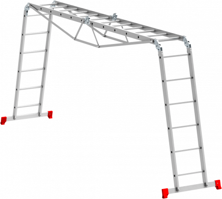 Лестница-трансформер алюминиевая усиленная с фермой, ширина 400 мм NV2321 артикул 2321406