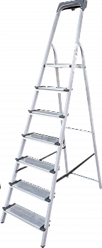 Стремянка стальная с алюминиевыми ступенями 130 мм и органайзером NV1138 артикул 1138107