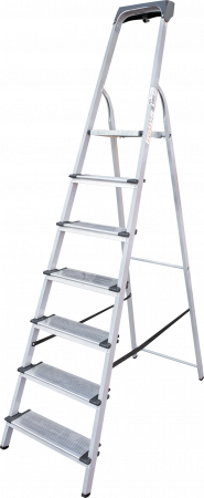 Стремянка стальная с алюминиевыми ступенями 130 мм и органайзером NV1138 артикул 1138107