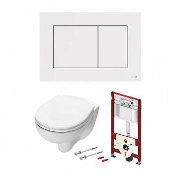 TECE  Комплект с панелью смыва ТЕСЕnow и унитазом TECE V04 54 см панель смыва белая  9400013.WC1