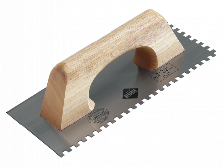 Гребёнка стальная 280 мм зуб 6x6 мм с деревянной ручкой, RUBI