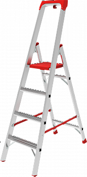 Индустриальная алюминиевая стремянка с развальцованными ступенями и органайзером NV5115 артикул 5115104