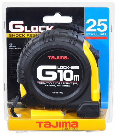 Рулетка G LOCK 10м/25мм, цвет черно-желтый TAJIMA G5PA0MT