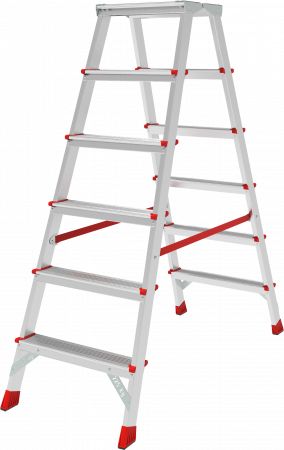 Профессиональная двухсторонняя алюминиевая стремянка с площадкой 350×260 мм NV3121 артикул 3121206