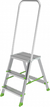 Стремянка стальная с алюминиевыми ступенями, площадкой 350×260 мм и дугой безопасности 800 мм NV 2136 артикул 2136103