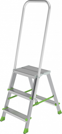 Стремянка стальная с алюминиевыми ступенями, площадкой 350×260 мм и дугой безопасности 800 мм NV 2136 артикул 2136103