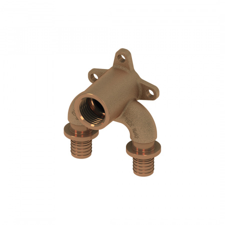 TECE  Тройник угловой с настенным креплением, закругленный, бронза 20 × Rp 1/2" × 20  708626