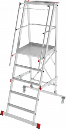 Индустриальная передвижная складная лестница-стремянка с платформой NV 5540 артикул 5540105