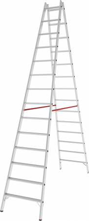 Индустриальная двухсторонняя алюминиевая стремянка с развальцованными ступенями NV5120 артикул 5120214